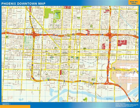 Phoenix Downtown Wall Map Largest Maps Of The World Our Big Collection