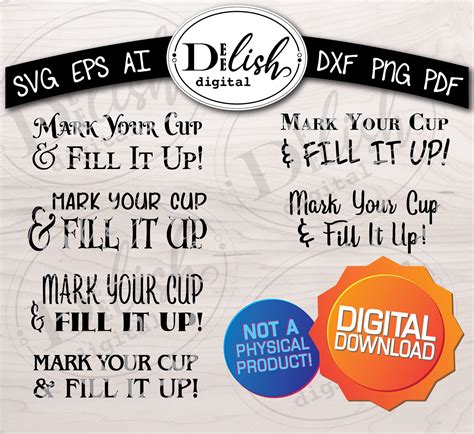 Mark Your Cup And Fill It Up SVG Bundle Svg Dxf Pdf Ai Eps Png Solo Cup Holder Cut File And
