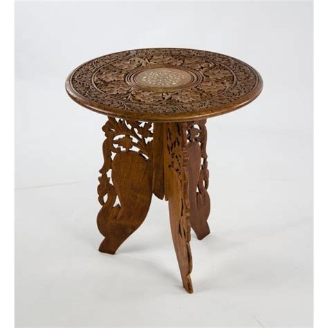 Antique Anglo Indian Hand Carved Folding Side Table Chairish