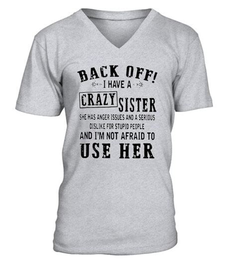 Back Off I Have Crazy Sister Shirt V Neck T Shirt Unisex Shirts Othertshirt Badminton T