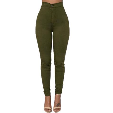 Pudcoco Womens Slim Fit High Waist Stretch Long Pants Pencil Trousers