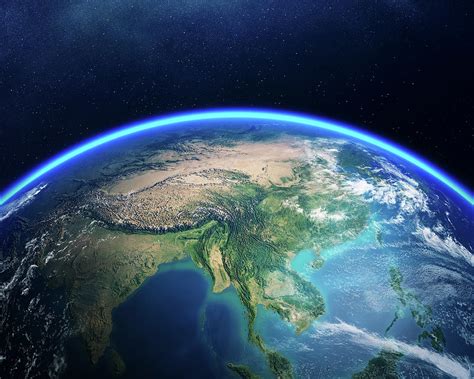 Earth From Space Asia View Photograph By Johan Swanepoel Fine Art America