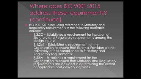 Statutory And Regulatory Requirements Expectations In An Iso 9001 Qms