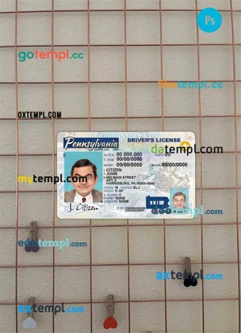 Usa Pensylvania Driving License Psd Files Scan Look And Photographed