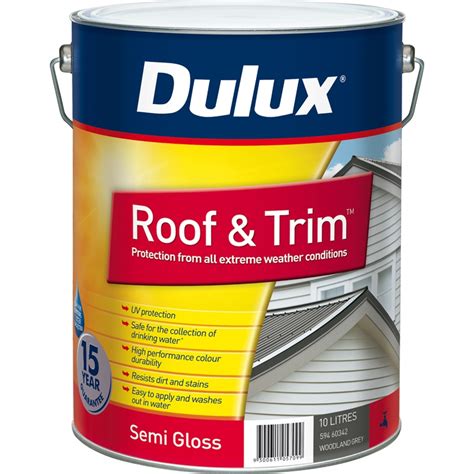 A home painted with green gray can also make great use of wide variety of accent colors. Dulux Roof & Trim 10L Woodland Grey Exterior Paint | Bunnings Warehouse