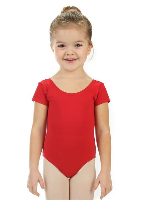 Elowel Girls Team Basics Short Sleeve Leotard Red Size24 Want
