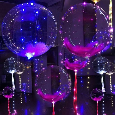 Dystyle Led Light Up Bobo Latex Balloons 3m Copper Wire Luminous Led
