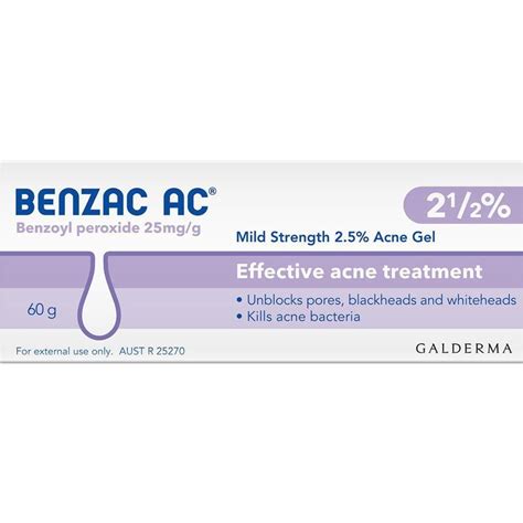 Benzac Ac Mild Strength 2 5 Acne Gel 60g Choice Pharmacy