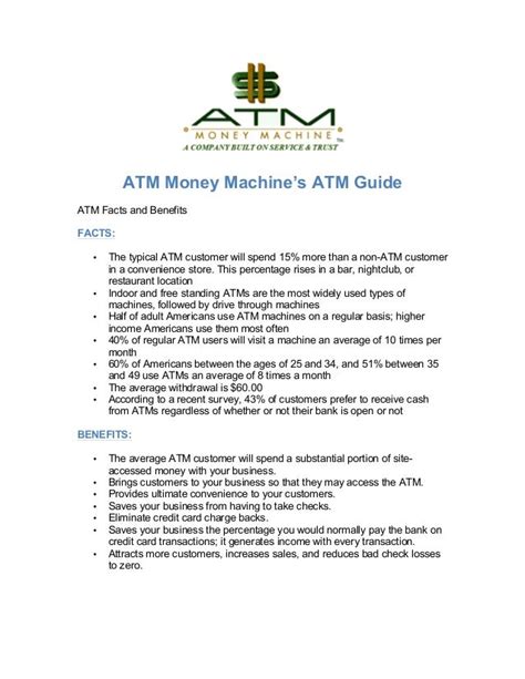 Benefits Of Using Atm Machines