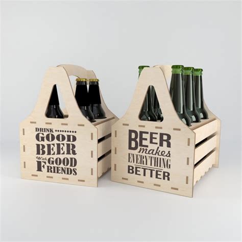 Laser Cut 4 Pack Beer Caddy Free Vector Cdr Download