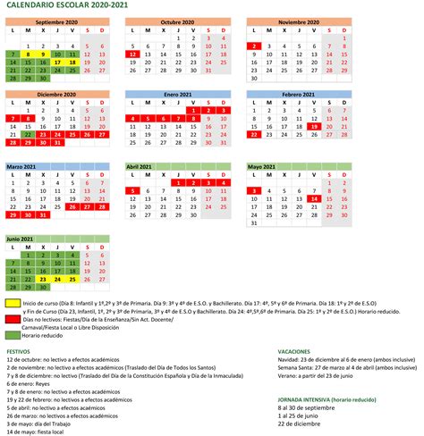 Calendario Escolar 2020 2021 Calendario Escolar Escolares Calendario