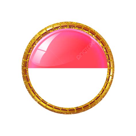 Indonesia Flag With Golden Circle Frame Flag Indonesia Pin Png And