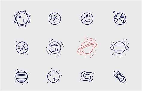 Space Icon Set Available As A Free Fontcontains More Than 230