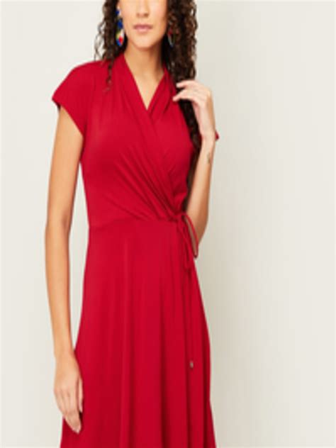 Buy Code By Lifestyle Red Wrap Dress Dresses For Women 17163010 Myntra