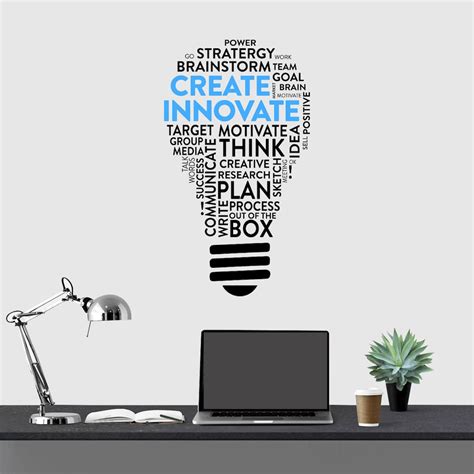 Create Innovate Inspirational Quote Office Wall Decals Wall Etsy