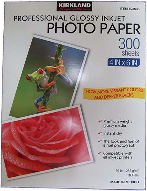 Kirkland Signature Professional Glossy Inkjet Photo Paper 4 X6 300 Sheets Photo