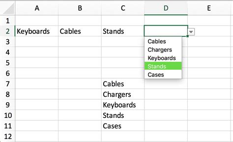 Adding Drop Down List In Excel