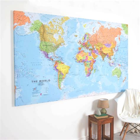 Huge World Wall Map Political Canvas Images And Photos Finder