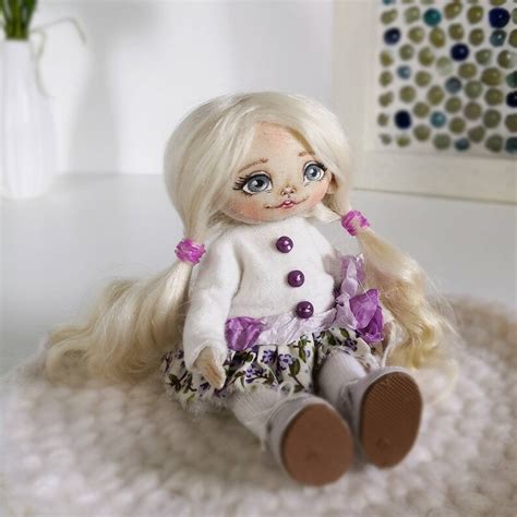 Textile Little Doll Handmade White Color Miniature Rag Doll 6 Etsy