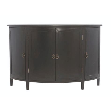 This solid wood console table stands out with its distinctive form and beautiful, hand distressed and polished mango wood construction. Home Decorators Collection Chateau Antique Black Console ...