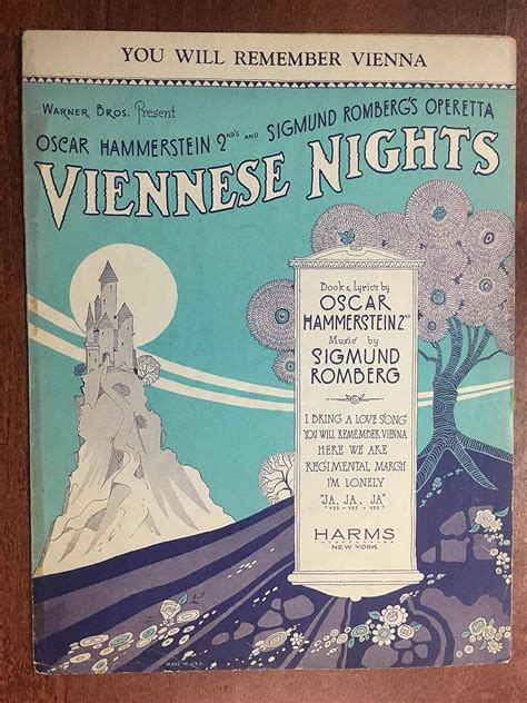 You Will Remember Vienna 1930 Sigmund Romberg Sheet Music Pristine Condition Featured In