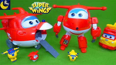 Super Wings Toys Talking Robot Ready Jett Takeoff Tower Airport Playset