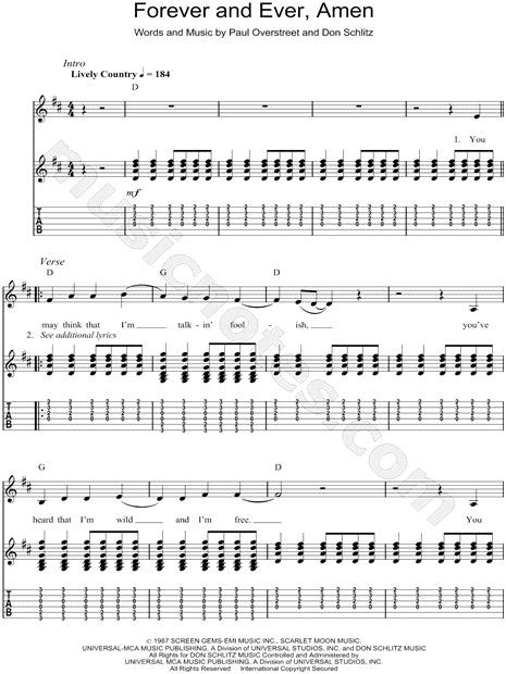 Laid by james guitar lesson tutorial easy beginner song 3 chords how to play. Randy Travis "Forever and Ever, Amen" Guitar Tab in D ...