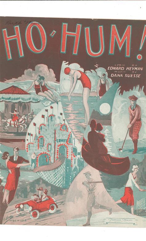 Ho Hum Heyman Suesse Sheet Music Famous Vintage