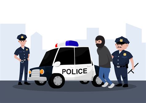 Oficiales De Policía Arrestando A Alguien 1222742 Vector En Vecteezy