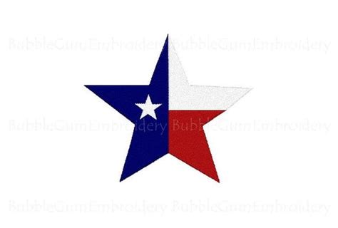 Texas Flag Star Embroidery Design Instant Download Etsy Star