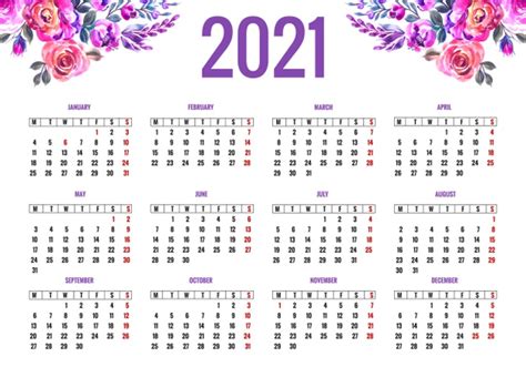 Calendario 2021 México