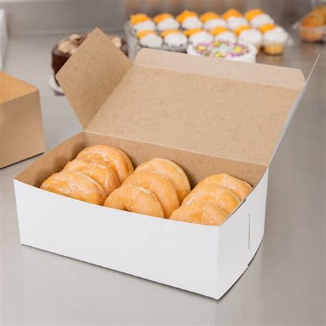10 X 6 X 3 1 2 White Donut Bakery Box 10 Pack
