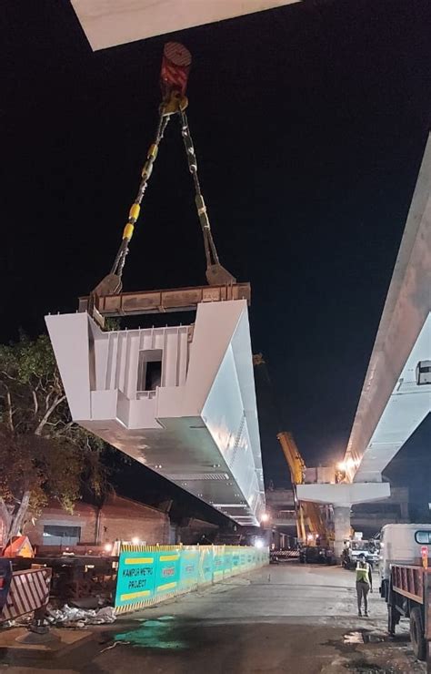 Afcons Launches 2 X 45m Steel Girders For Kanpur Metro Engineering