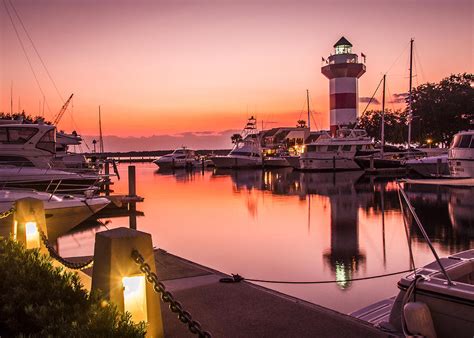 Hilton Head Island Sc Calibogue Lighthouse Sunset Photograph By Robert