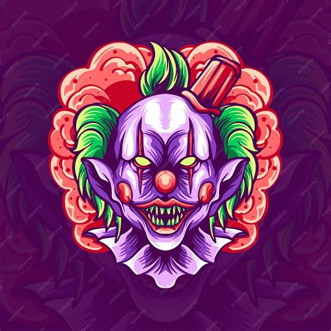 Premium Vector Scary Clown Illustration