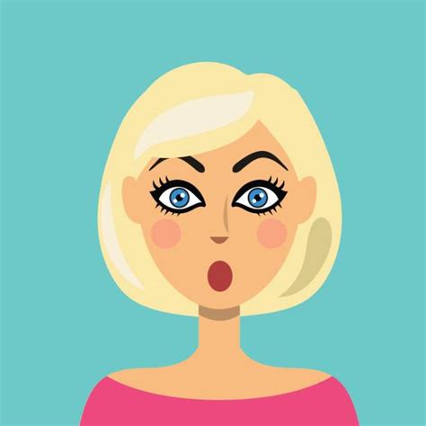 Drawing Of A Blonde Hair Blue Eyed Woman Illustrations Royalty Free