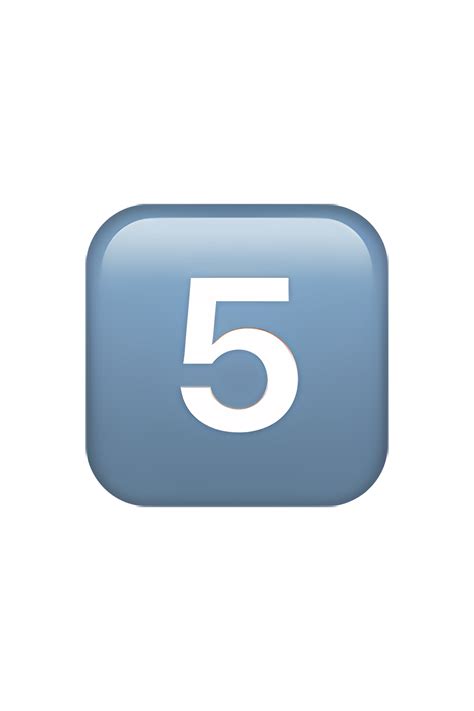The Number Five Is Shown In This Blue Square Button With White Letters