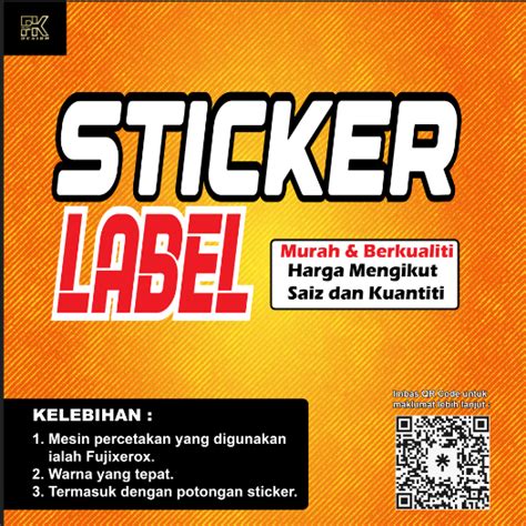 Custom Design Sticker Label Pelbagai Saiz Dan Bentuk Shopee Malaysia