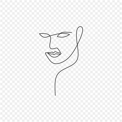 Abstract Face Continuous One Line Drawing Vector Illustration