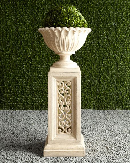 Tuscany outdoor garden pedestal for sculpture, planter or urn available at. Stonecast Urn & Pierced Pedestal