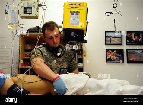 U S Army Pfc Christopher Chandler A Medic From The Th Forward Surgical Team Prepares To