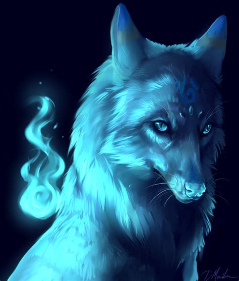 A Luminous Blue Wolf Anyone Else Think The Fire Besides Him Looks Like
