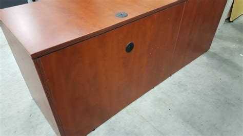 Cherry Cherry L Shape Office Desk With Locking Drawers Express