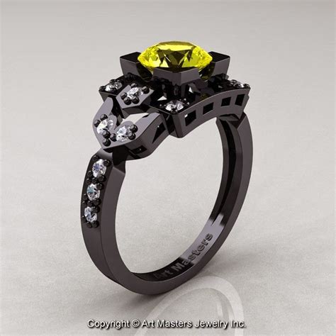 Hufflepuff Ring Diamond Sapphire Engagement Ring Sapphire Diamond