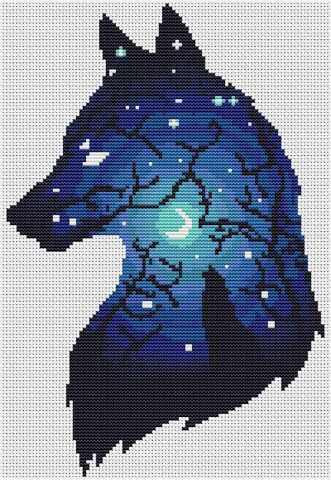 Easy Wolf Pixel Art Grid