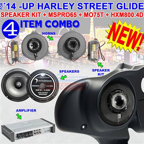 Harley Street Glide Diamond Audio Pro Speaker Amp Kit W Mspro65