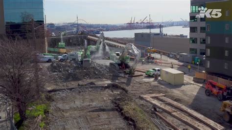 Drone Footage Captures Alaskan Way Viaduct Demolition In Seattle