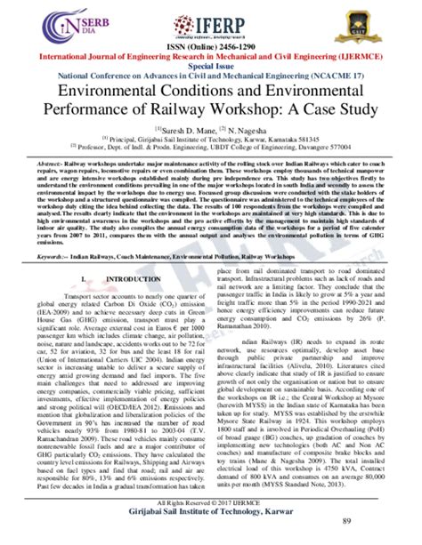 (PDF) Environmental Conditions and Environmental Performance of Railway Workshop: A Case Study ...