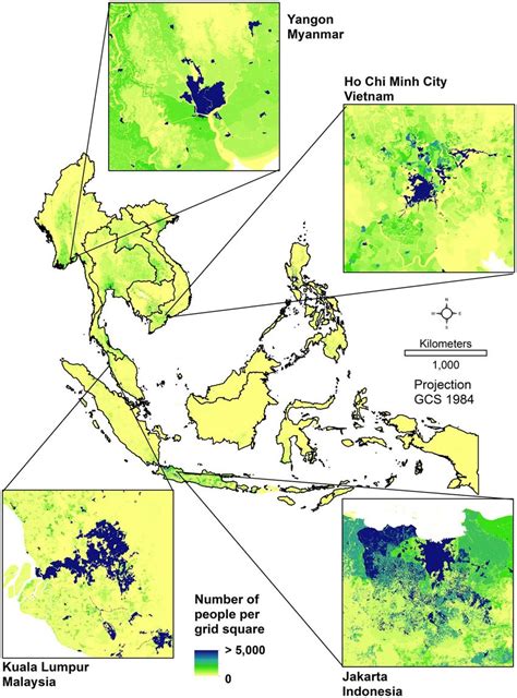 The Modelled Spatial Distribution Of Population In Southeast Asia