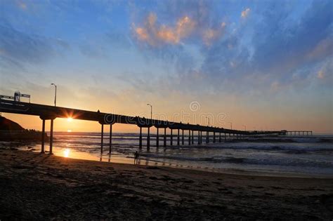 Sunset Over The Ocean Beach Pier Near San Diego California Stock Photo